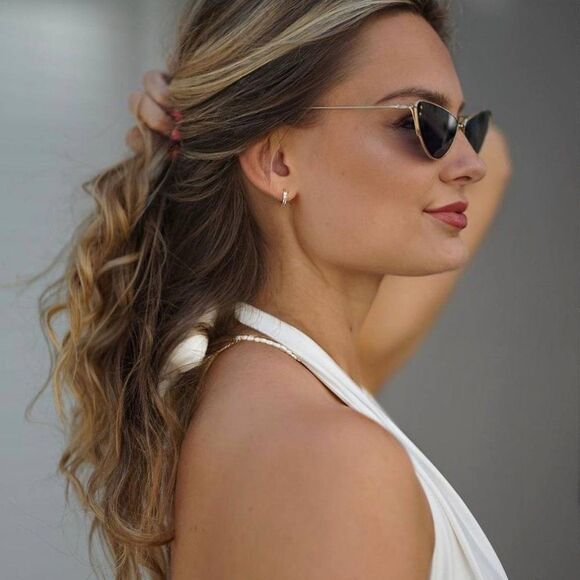 Dior MISSDIOR B1U B0O0 Sunglasses Gold Cat Eye Frame, Green Lenses - Picture 6 of 14